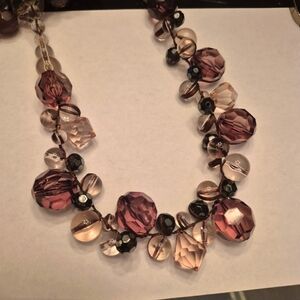 Mark Purple and Black Necklace with Intricate Bead Design